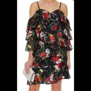 Alice and Olivia black floral dress